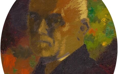 AUGUSTO GIACOMETTI(Stampa 1877-1947 Zurich)Autoportrait. 1940.Huile sur toile.Monogrammé au centre droit : a.g.65 × 54 cm...