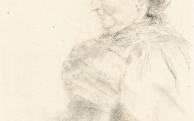 Adolph Menzel 1815 Breslau – Berlin 1905 Seated woman in profile facing left