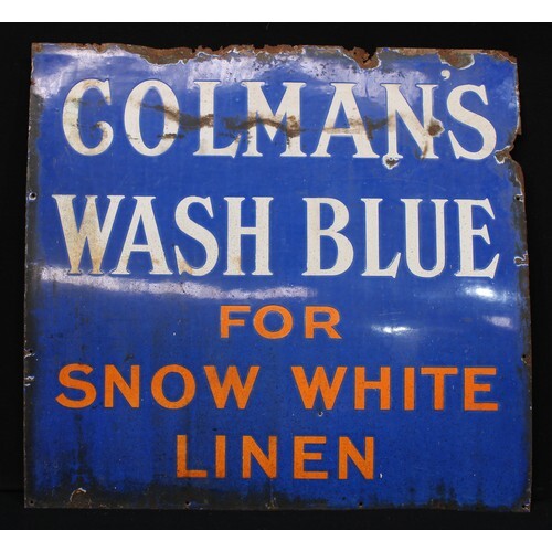 Advertising - an early 20th century enamel sign, Colman's Wa...