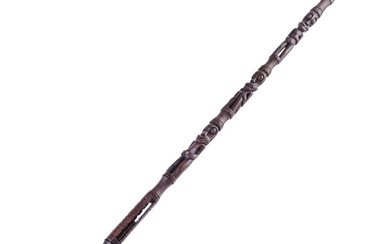 African carved wood walking stick