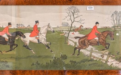 After Charles Baldock, a set of three hunting prints, 36cm...