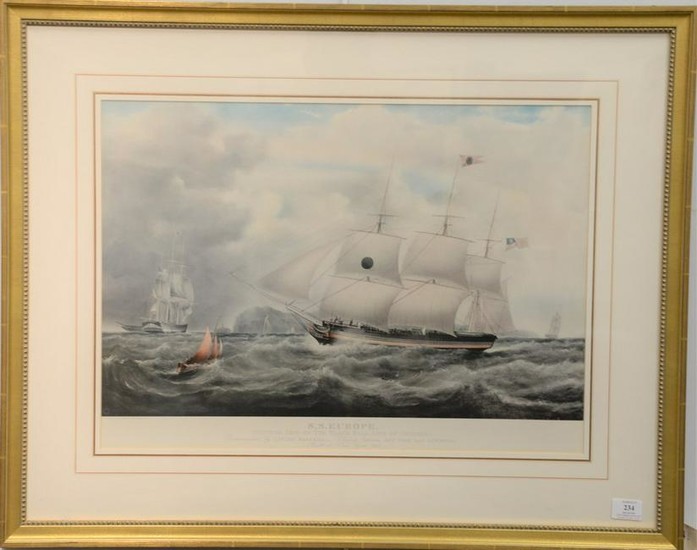 After Samuel Walters, colored lithograph, S.S. Europe