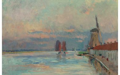 Albert Charles Lebourg (1849-1928), La Meuse à Rotterdam