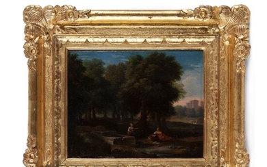 Alessio De Marchis (Naples 1684 - Perugia 1782), attributed to, Landscape with classical figures at...