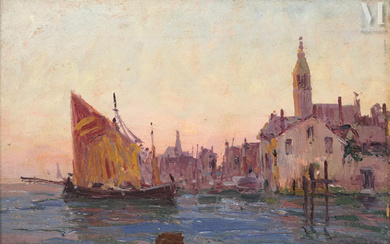 Alexandre ISAILOFF (Constantinople 1869-France 1944) Bateaux à Venise