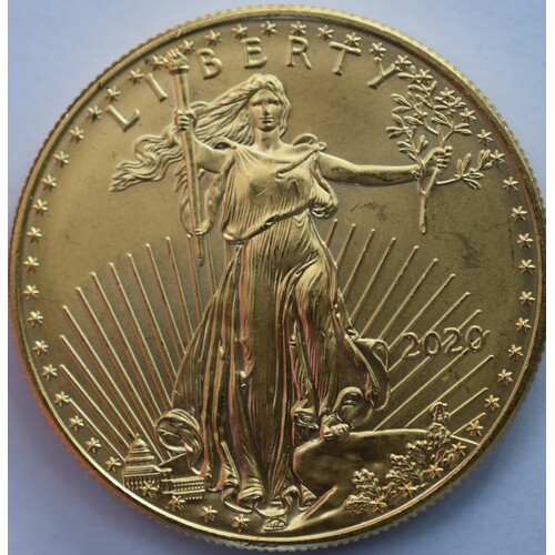 American Gold Eagle $50 dollar One Ounce Solid Gold Coin 202...