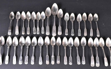 American & English Silver Fiddle Pattern Spoons