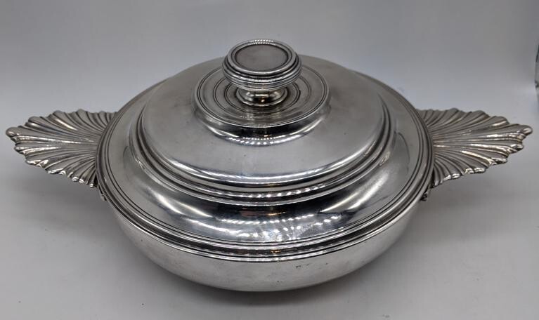 An 18th century French silver equalle, D.18cm, 762g