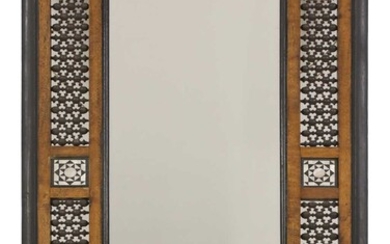 An Aesthetic Movement Moorish mahogany mirror