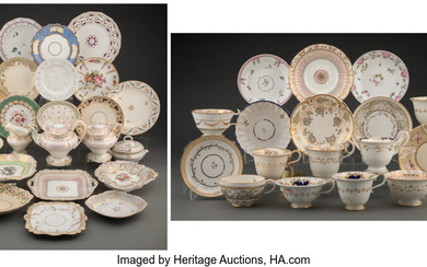 An Assembled Eighty One-Piece English Gilt Porcelain Service (19th century and later)