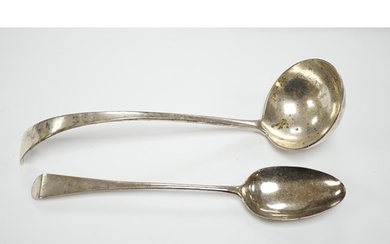 An Edwardian silver Old English pattern soup ladle, London, ...