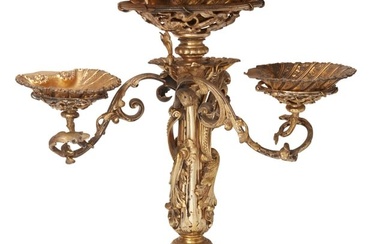 An English Elkington gilt-bronze epergne centerpiece