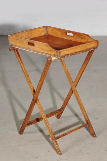 An English mahogany butler s tray on stand