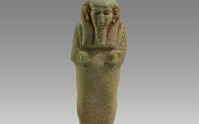 Ancient Egyptian Faience Ushabti Figure Late period, ca. 700-300 B.C.