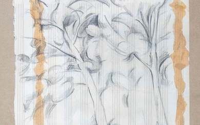 André DERAIN (1880-1954), Etudes d'arbres, dessin au crayon sur papier, 23 x 18,5 cm, pliure...