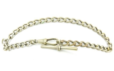 Antique 19th C Curb Link Watch Chain w Dog Clip