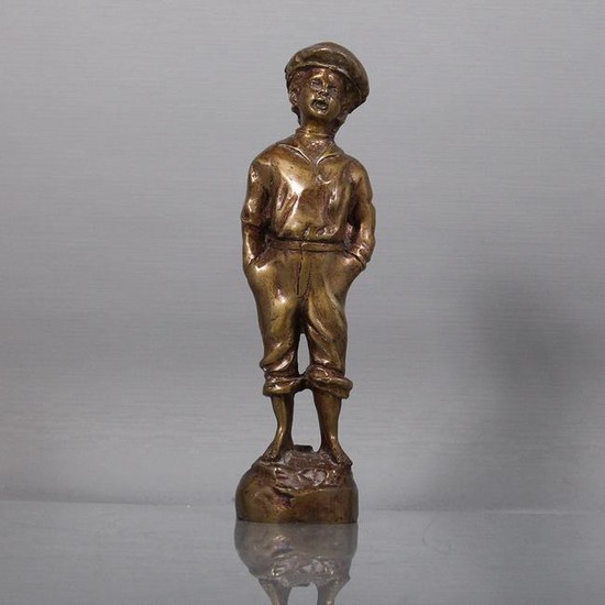 Antique Cast Bronze 1930's Street Urchin Boy