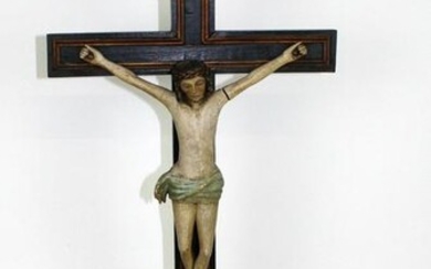 Antique French wooden crucifix