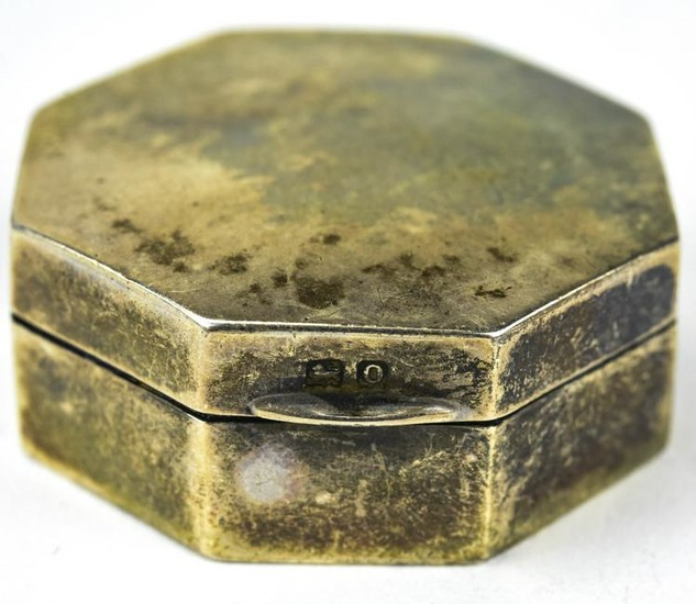Antique Hexagonal Sterling Silver Snuff Box