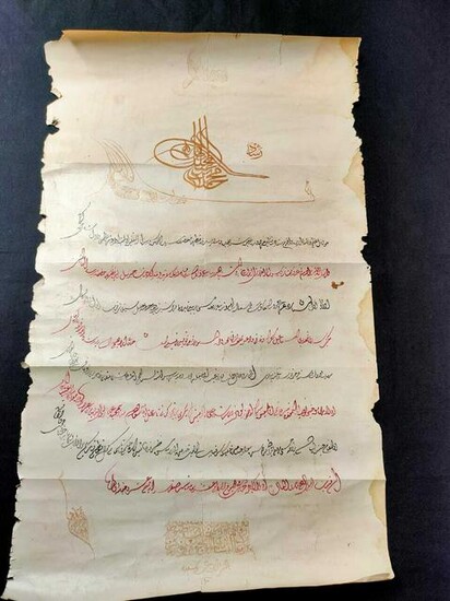 Antique ottoman handwritten Firman of Sultan Abdul