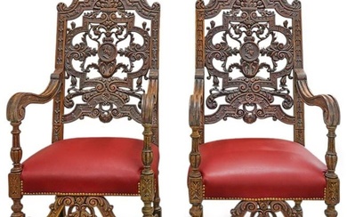 Antique pair of Colonial Spanish Armchairs