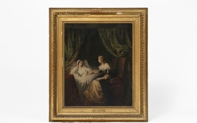 Ary SCHEFFER (1795-1858). "Visite à la malade",... - Lot 134 - Alexandre Landre Beaune
