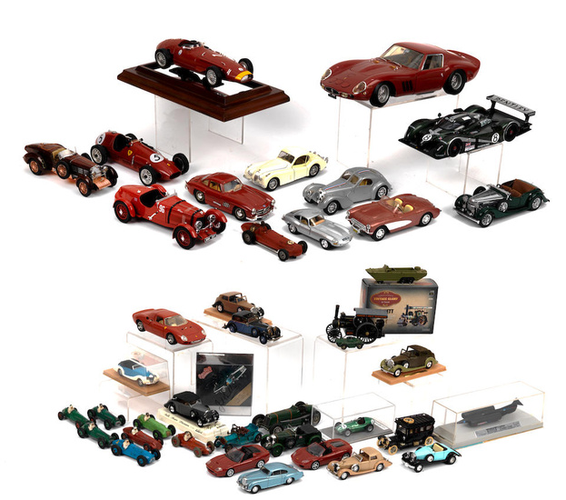 Assorted scale models of motor cars