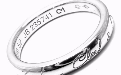 Authentic! Van Cleef & Arpels Infini Signature Platinum Wedding Band Ring