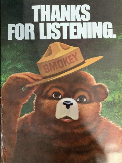 Authentic Vintage Smokey the Bear Advertisement