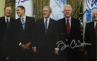 Autographs of 5 Past United States Presidents On One
