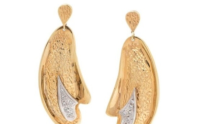BICOLOR GOLD AND DIAMOND EARRINGS