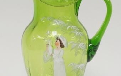 BLOWN VICTORIAN *MARY GREGORY* PITCHER