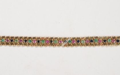 BRACELET in 14k yellow gold with articulated links...