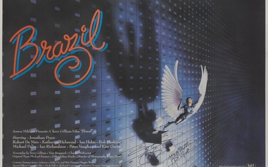 BRAZIL (1965) STYLE B POSTER, BRITISH, SIGNED BY TERRY GILLIAM AND JONATHAN PRYCE