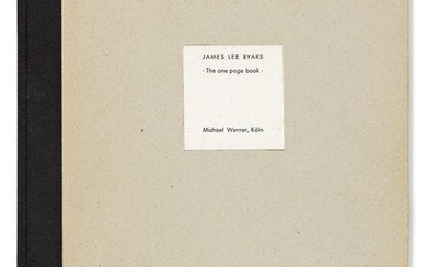 BYARS, JAMES LEE. The one page book.