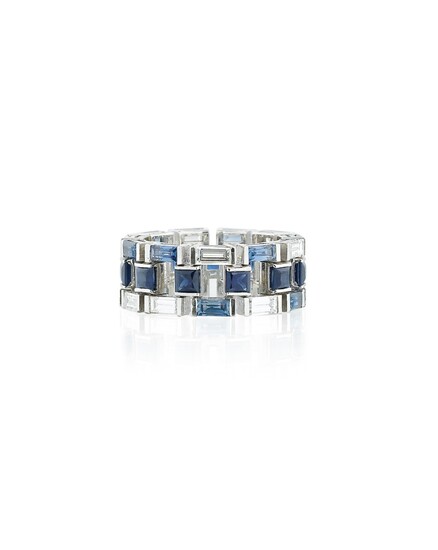 Bague saphirs et diamants | Sapphire and diamond ring, Vasari