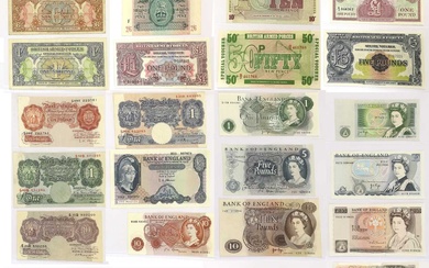 Bank of England Banknote Collection; 40 notes in total including...