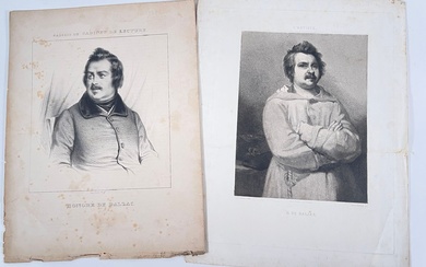 Bernard Julien - Louis Boulanger. Balzac. Lot de 2 gravures, la première par Julien (imp....