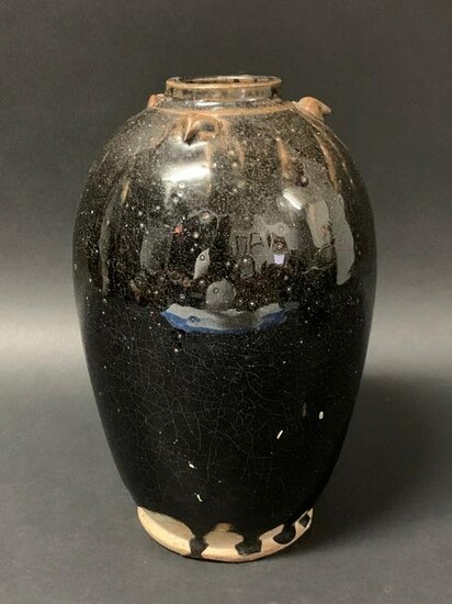 Black and Brown Pottery Jar