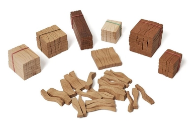 Brian Willsher, British 1930¬®2010 - A Group of 7 Puzzles; oak, teak and beach, H7.5 x W7 x D7 cm and smaller (7) (ARR) Provenance: private collection, gifted by the artist