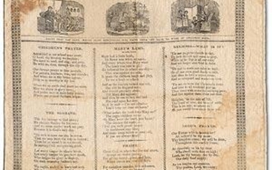 Broadside on cloth: Mary's Lamb in Sunday Lessons, No. 1