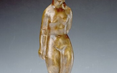 Bronze sculpture, monogramm OR, 20th c., standing female...