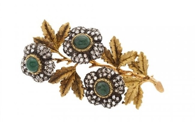 Buccellati, A Diamond and Emerald Brooch