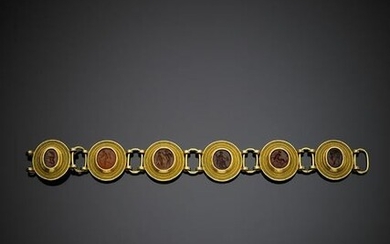 CASTELLANI Yellow gold modular bracelet, each module