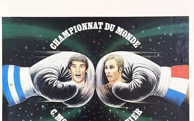 CASTIGLIONI LUIGI Monzon Boutier Stade Yves Du Manoir Colombes 17 juin 1972 Championat du Monde