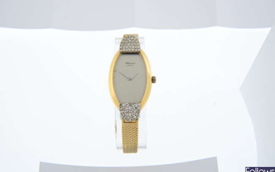 CHOPARD - a diamond set yellow metal bracelet watch, 22mm.