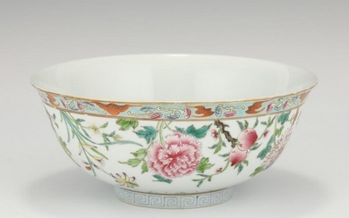 A Famille Rose Floral Deep Bowl With Mark
