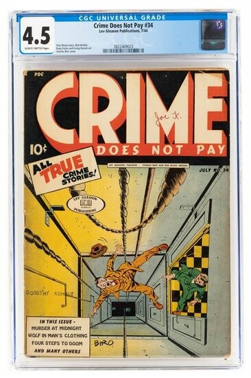 CRIME DOES NOT PAY #34 * CGC 4.5 * Elevator Shafts &