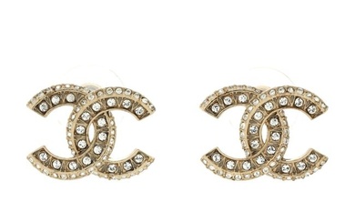 Chanel CC Stud Earrings Metal