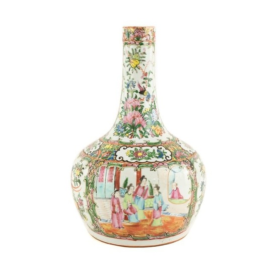 Chinese Export Famille Rose Bottle Vase